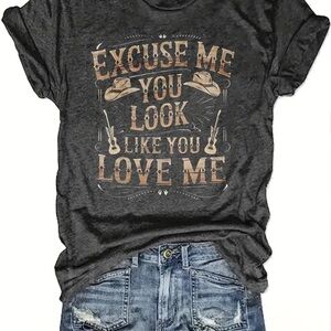 Graphic Tee with Western Print